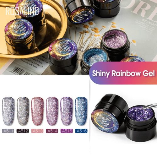 ROSALIND glitteres csillogó UV zselé - 5 ml - A511 Ezüst