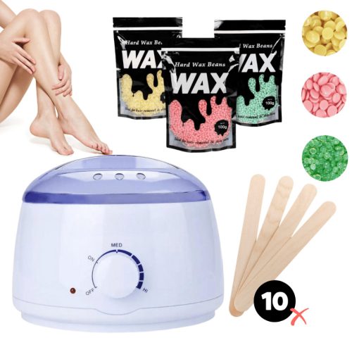 Wax 100 gyantázó szett - 300 g gyantával és 10 db spatulával - Fehér