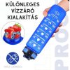 Színes motivációs kulacs idézetekkel és időskálával (1000 ml) - Kék