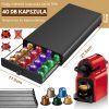 Nespresso kávékapszula tartó fiók, elegáns fogantyúval- 40 db kapszula