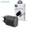 JOYROOM L-QP2011 USB/USB-C QC 3.0 + PD 20W, Hálózati adapter + Usb C-Lightning kábel - Fekete