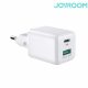 Joyroom Hálózati Gyorstöltő L-QP303, 1xUSB-1xUSB-C, 30W - Fehér