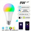 LED Wifis dimmelhető, okos RGB izzó - E27, 9W - 2 db 