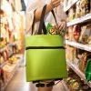 Gurulós, összecsukható bevásárlótáska - zöld